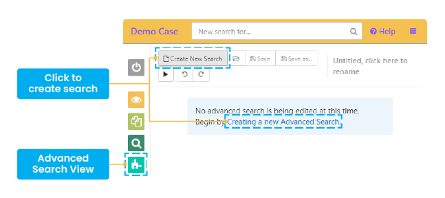 Running advanced searches from the ‘Advanced search’ view