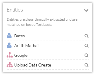 View extracted entities