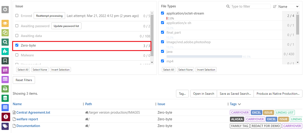 dos locate zero byte file