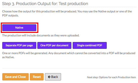 Choices for production formats