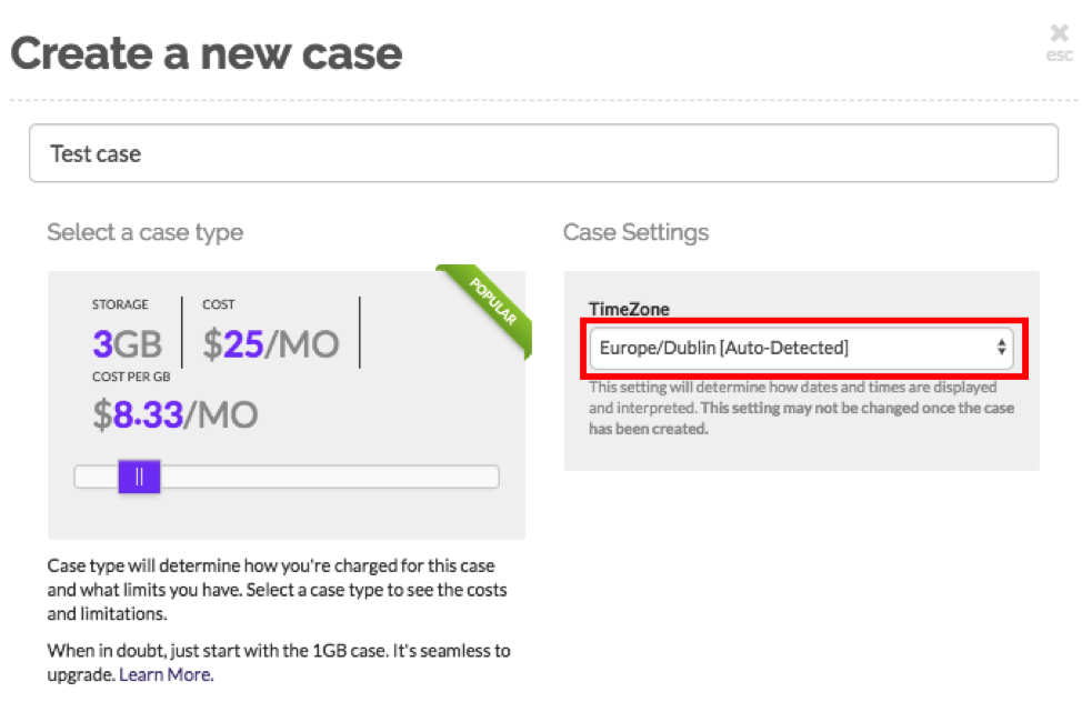 GoldFynch Case Settings TimeZone