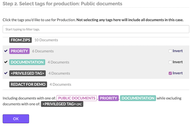 Exclude privileged files from your productions