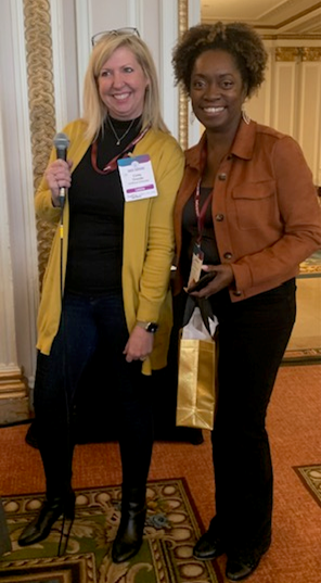 GoldFynch's Carey Granda with one of our raffle winners, Jacqueline Cummins