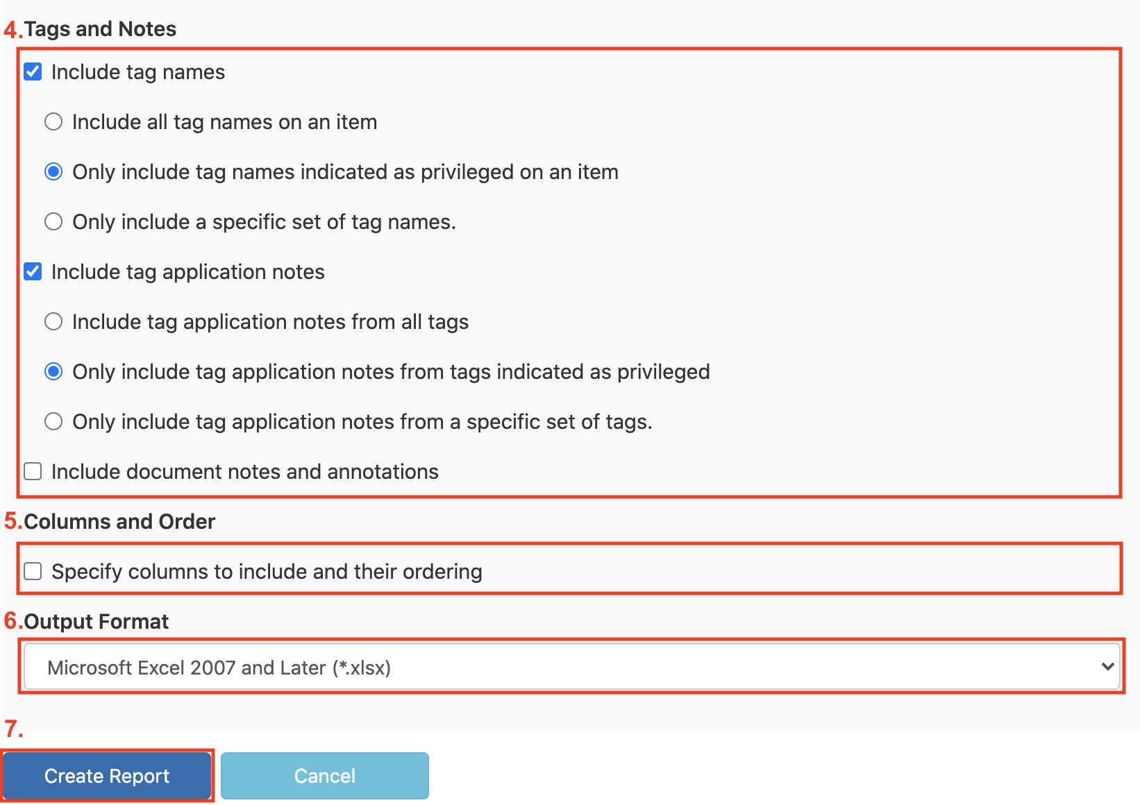 Create New Privilege Log