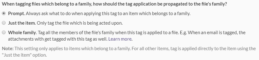 Family Tag Preference