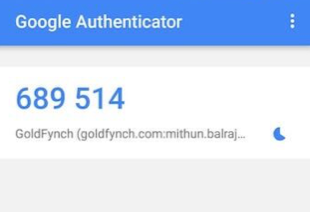 An example of the Google Authenticator code that is generated