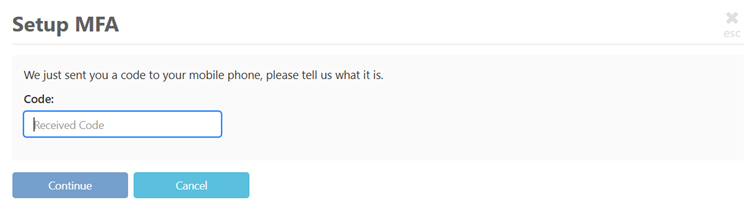 Enter the verification code
