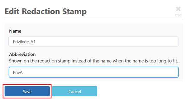 Save update to redaction stamp