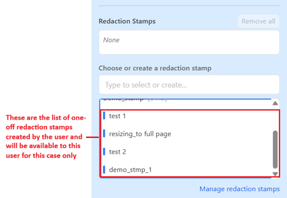 Available one-off redaction stamps for user 