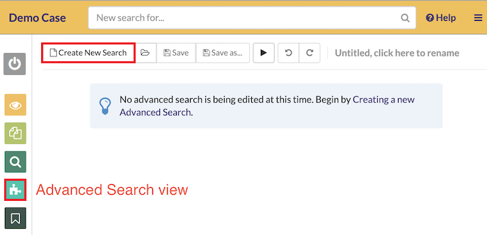 Navigate to the Advanced search view and create a new search