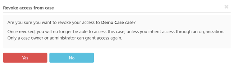 Confirm revoking own access